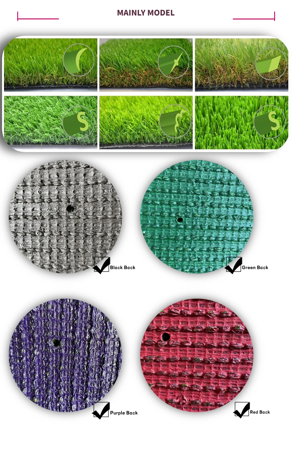 Plastic Carpet Roll Balcony Laying Leisure Artificial Grass Landscape Natural Synthetic Turf Grass for Garden