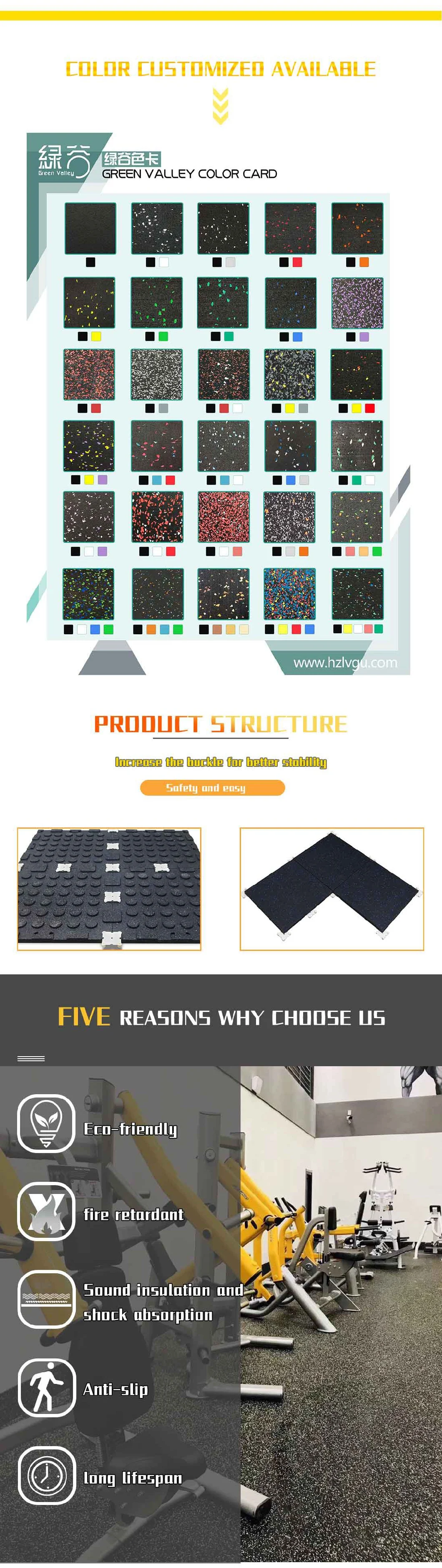 Factory Customized Anti Vibration Shock Absorber EPDM Speckles Rubber Mats Flooring for Gym/Ice Rinks/Home Use/Shooting Range